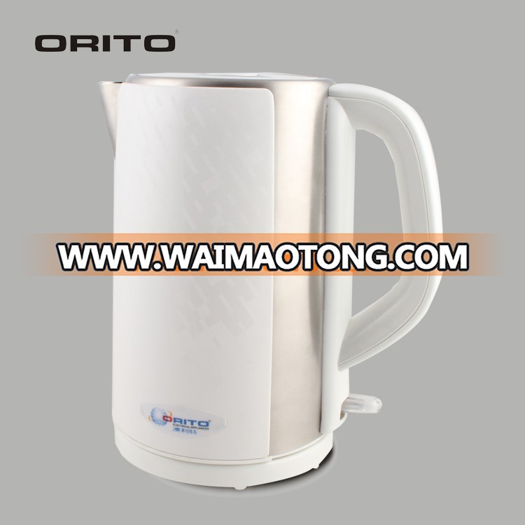 2017 ORITO new design plastic outerbody 304 stainless steel Cordless Electric electric water kettel